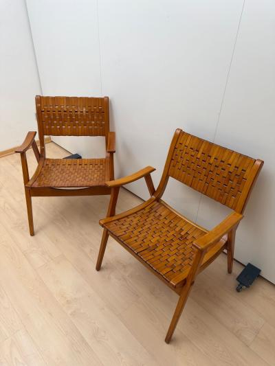 Pair of Gelenka Armchairs Solid Beech Wood Germany circa 1950