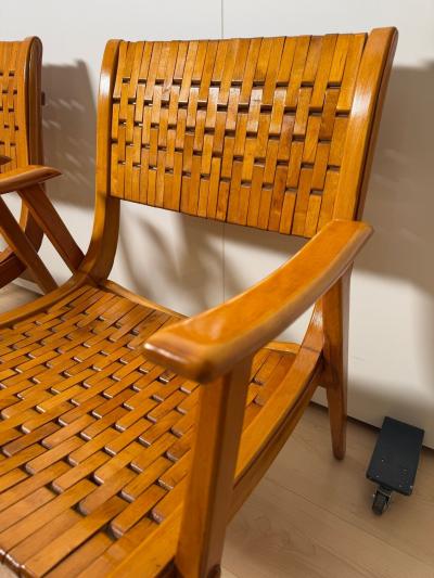 Pair of Gelenka Armchairs Solid Beech Wood Germany circa 1950