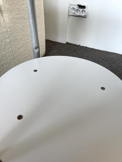 Pair of Geometry Formica Marquetry and Metal Side Tables Italy 1980s