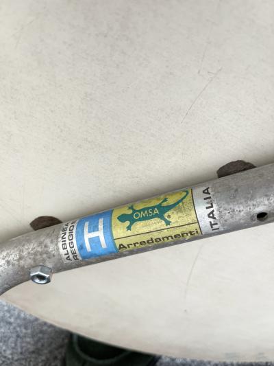 Pair of Geometry Formica Marquetry and Metal Side Tables Italy 1980s