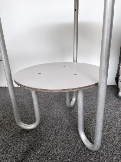 Pair of Geometry Formica Marquetry and Metal Side Tables Italy 1980s