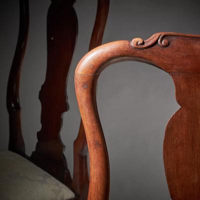 Pair of George I 18th Century Carved Mahogany Chairs Circa 1720