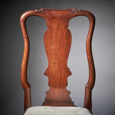 Pair of George I 18th Century Carved Mahogany Chairs Circa 1720