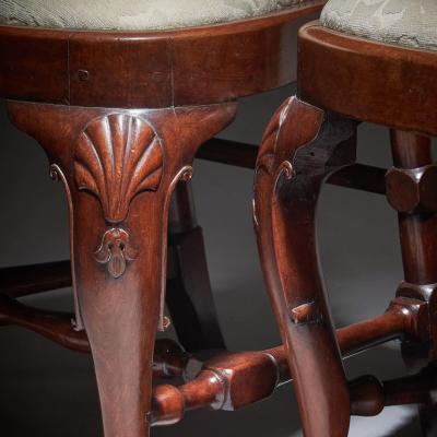 Pair of George I 18th Century Carved Mahogany Chairs Circa 1720