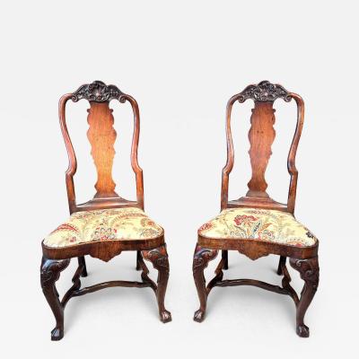 Pair of George I Period Walnut Chairs