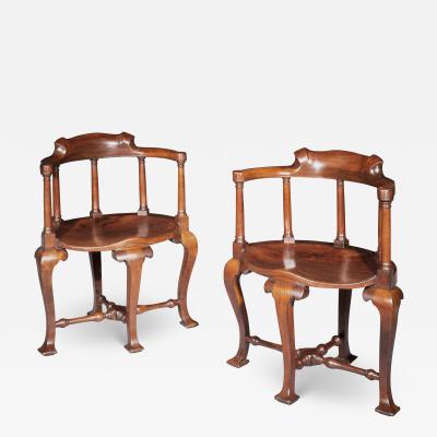 Pair of George II Walnut Windsor Armchairs