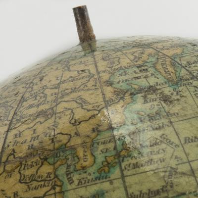 Pair of George III 3 inch pocket globes by J W Cary one dated 1791