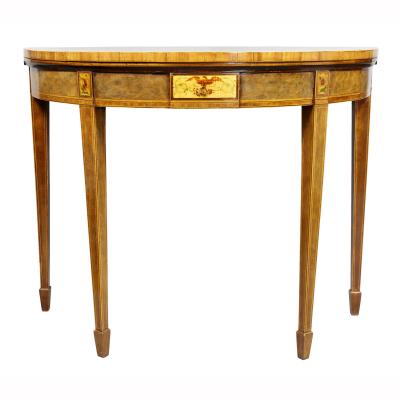 Pair of George III Amboyna and Paint Decorated Games Tables