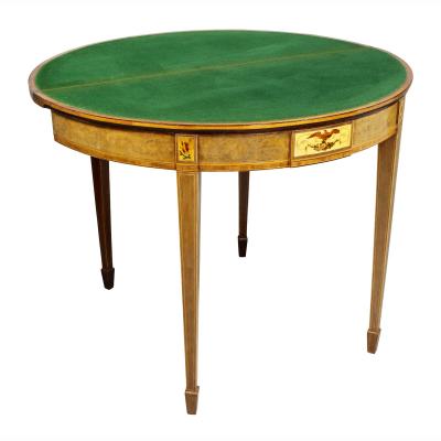 Pair of George III Amboyna and Paint Decorated Games Tables