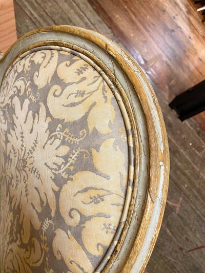 Pair of George III Arm Chairs in Vintage Fortuny