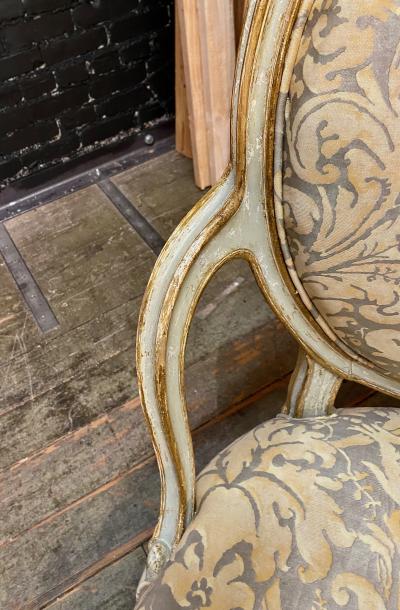 Pair of George III Arm Chairs in Vintage Fortuny
