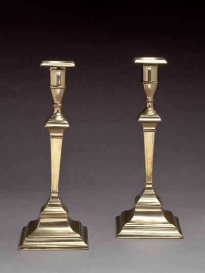 Pair of George III Brass Candlesticks