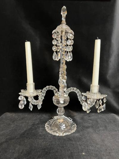 Pair of George III Cut Glass Girandoles