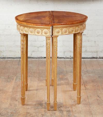 Pair of George III Giltwood and Mahogany Console Tables