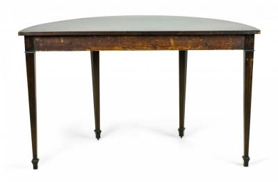 Pair of George III Mahogany Demilune Consoles