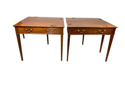 Pair of George III Mahogany Games Tables
