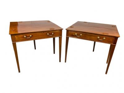 Pair of George III Mahogany Games Tables