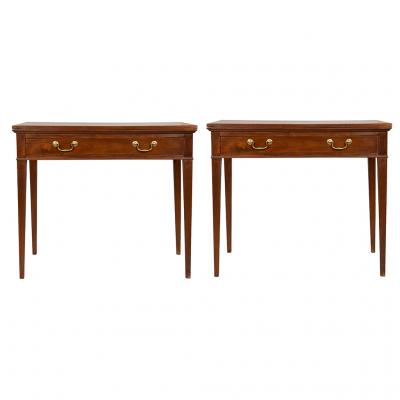 Pair of George III Mahogany Games Tables