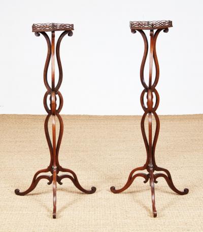 Pair of George III Mahogany Torcheres