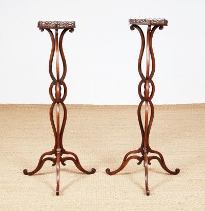 Pair of George III Mahogany Torcheres