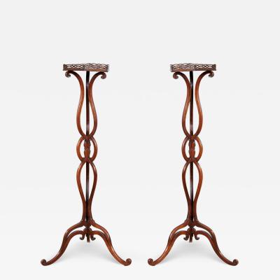 Pair of George III Mahogany Torcheres