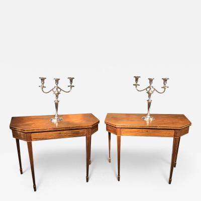 Pair of George III Period Mahogany Card and Tea Tables