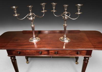 Pair of George III Period Old Sheffield Plate Candelabra