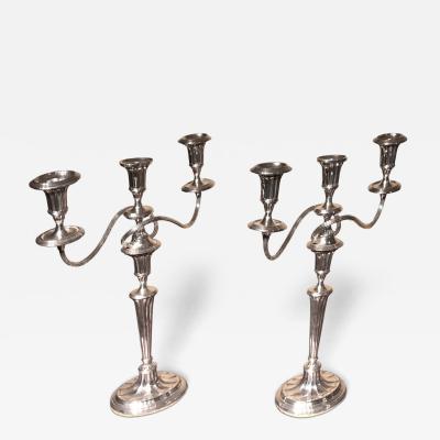 Pair of George III Period Old Sheffield Plate Candelabra