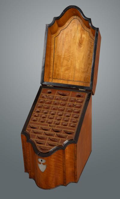 Pair of George III Satinwood and Inlay Knife Boxes