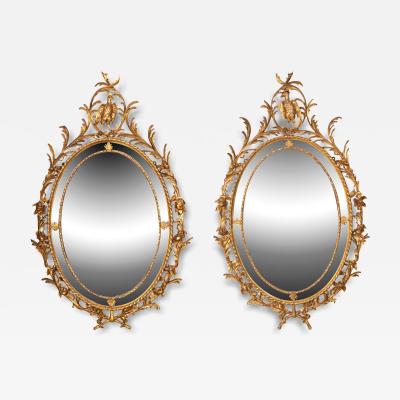 Pair of George III Style Giltwood Mirrors
