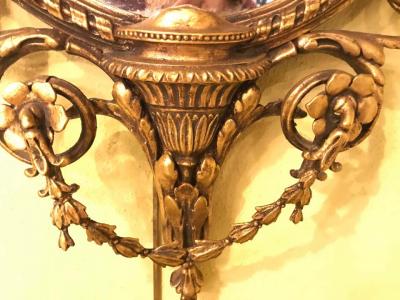 Pair of George III Style Giltwood and Composite Shelved Wall Console Mirrors