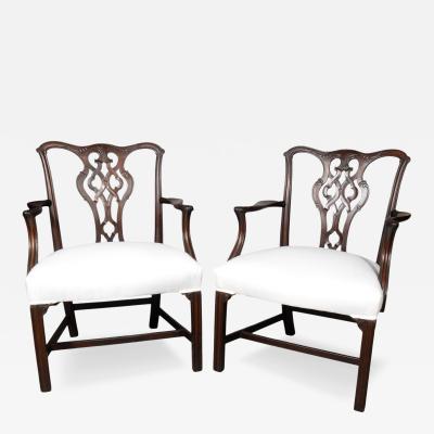 Pair of George III Style Mahogany Armchairs
