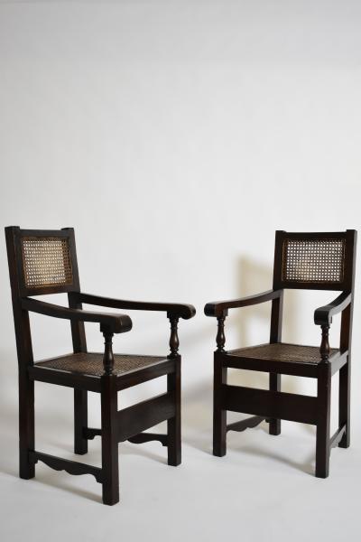 Pair of George III style armchairs XIXth c 