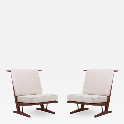 Pair of George Nakashima Conoid Lounge Chairs by Nakashima Woodworkers US 2021