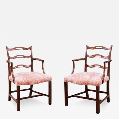 Pair of Georgian Ladder Back Gaming Chairs