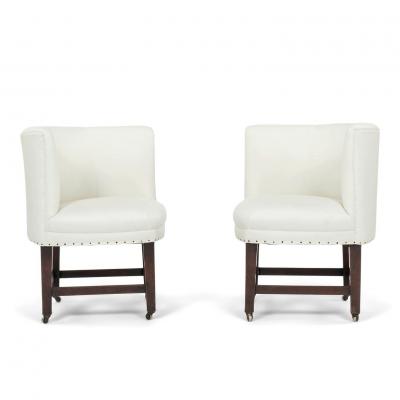 Pair of Georgian Slipper Chairs on Casters