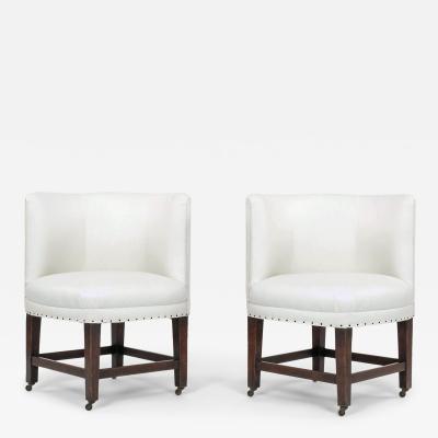 Pair of Georgian Slipper Chairs on Casters
