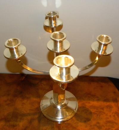 Pair of German Art Deco Modernist Candelabras