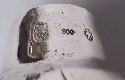 Pair of German Silver Spice Boxes in Form of Pheasants Birds