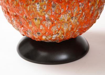 Pair of Giant Italian Volcanic Glazed Ceramic lamps 