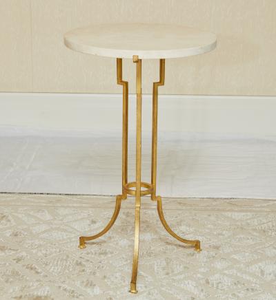 Pair of Gilded Hand Wrought Iron Tables