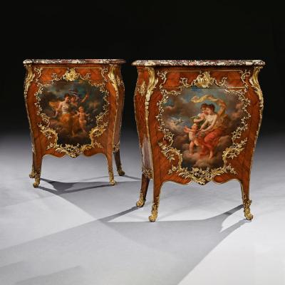 Pair of Gilt Bronze Mounted 19th Century French Kingwood Commodes