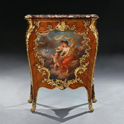 Pair of Gilt Bronze Mounted 19th Century French Kingwood Commodes