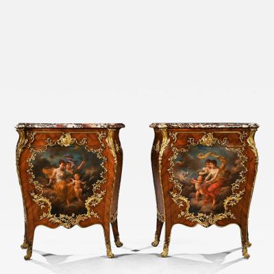 Pair of Gilt Bronze Mounted 19th Century French Kingwood Commodes