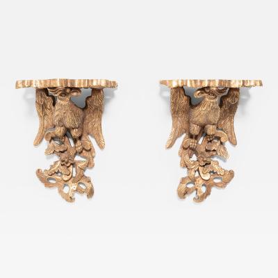 Pair of Gilt Wall Brackets of Ho Ho Birds