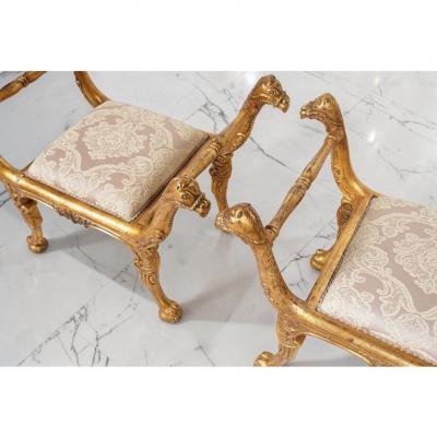 Pair of Giltwood Benches