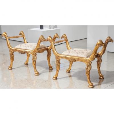 Pair of Giltwood Benches