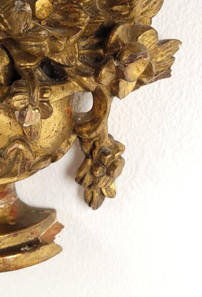 Pair of Giltwood Floral Urn Plaques France 19th century