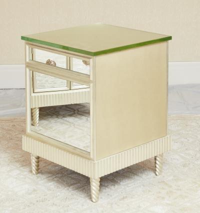 Pair of Giltwood and Mirrored Night Stands