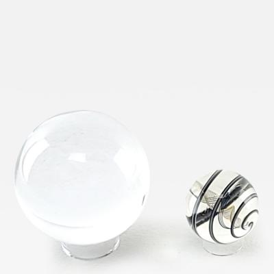 Pair of Glass Spheres U S A circa 1980